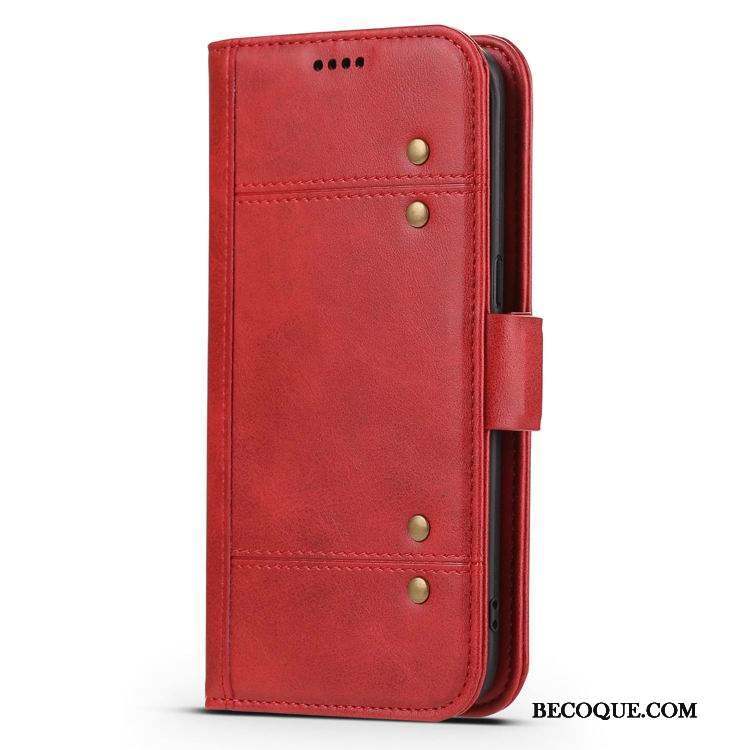 Samsung Galaxy S7 Coque Incassable Rouge Étui Étui En Cuir Business