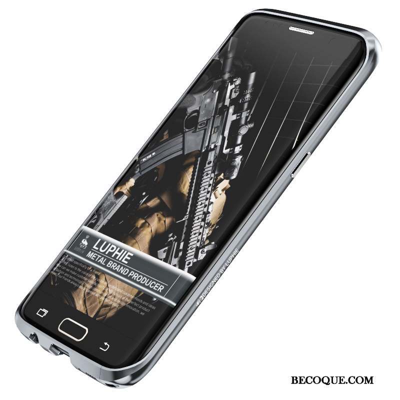 Samsung Galaxy S7 Coque Métal Tendance Étui Border Protection Argent