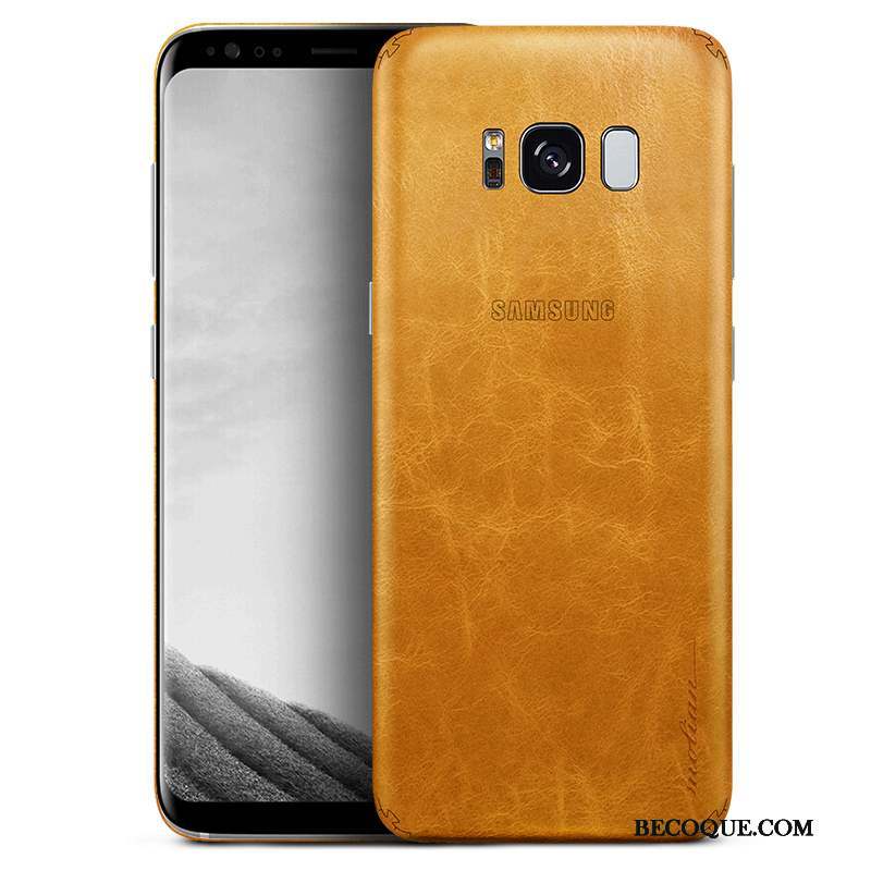 Samsung Galaxy S7 Cuir Véritable Étui Jaune Très Mince Coque De Téléphone Créatif