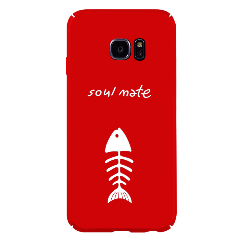 Samsung Galaxy S7 Edge Coque De Téléphone Personnalité Étui Rouge Délavé En Daim Créatif