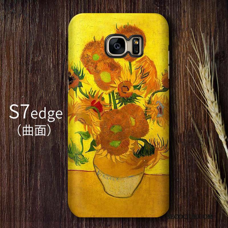 Samsung Galaxy S7 Edge Haute Vintage Protection Difficile Coque De Téléphone Jaune