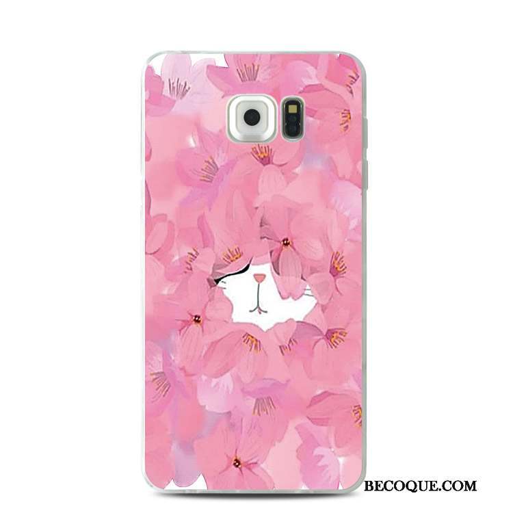 Samsung Galaxy S7 Edge Rose Gaufrage Dentelle Coque De Téléphone Silicone