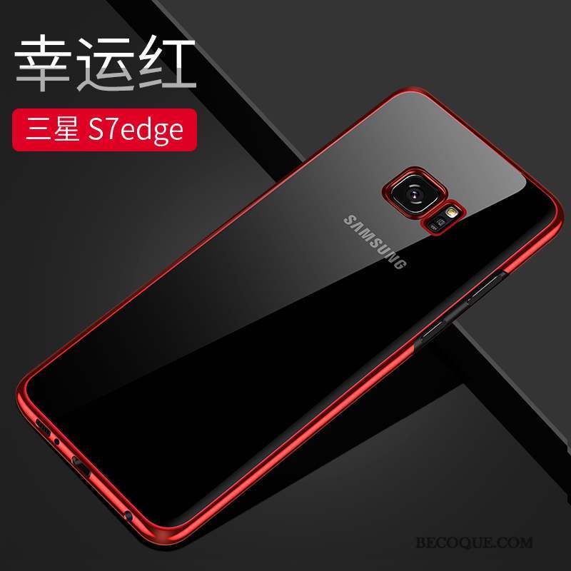 Samsung Galaxy S7 Edge Rouge Incassable Coque De Téléphone Transparent Personnalité Tout Compris
