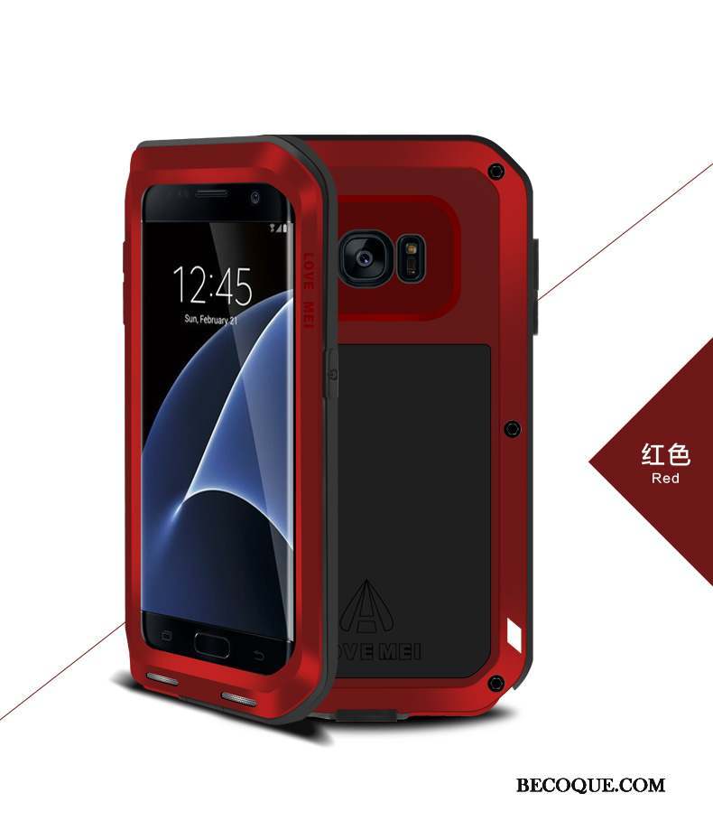 Samsung Galaxy S7 Edge Rouge Protection Étui Incassable Trois Défenses Coque De Téléphone