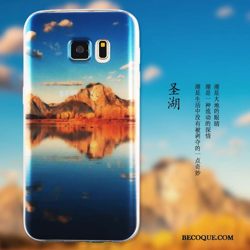 Samsung Galaxy S7 Edge Étui Bleu Incassable Protection Fluide Doux Coque De Téléphone