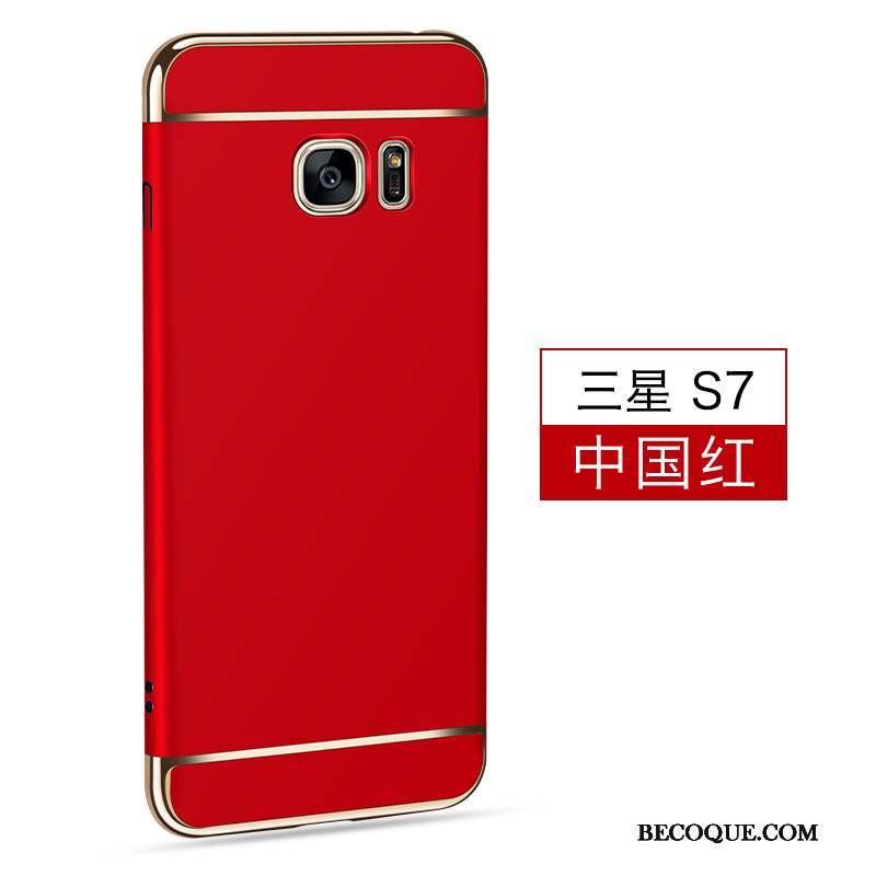 Samsung Galaxy S7 Incassable Rouge Protection Délavé En Daim Coque De Téléphone Étui