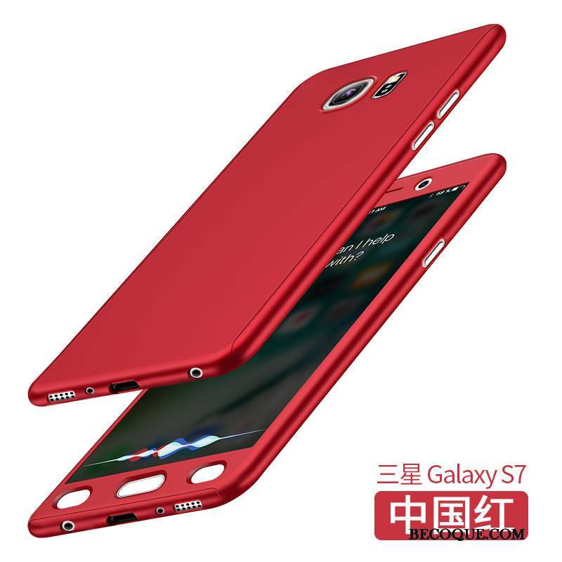 Samsung Galaxy S7 Rouge Tout Compris Étui Coque De Téléphone Incassable