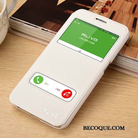 Samsung Galaxy S7 Tendance Protection Étui En Cuir Clamshell Blanc Coque De Téléphone