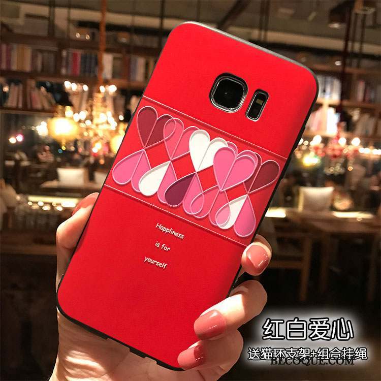 Samsung Galaxy S7 Tout Compris Silicone Personnalité Coque De Téléphone Étui Rouge