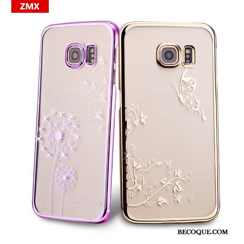 Samsung Galaxy S7 Violet Coque De Téléphone Strass Incassable Protection Étui