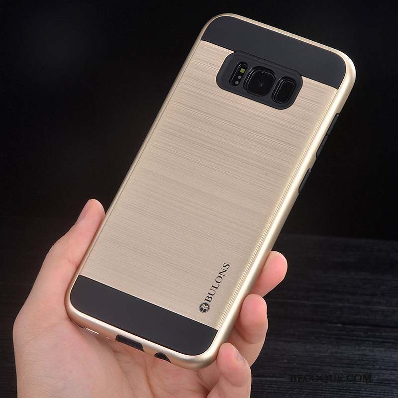 Samsung Galaxy S8+ Coque De Téléphone Silicone Protection Étui Tissu Or