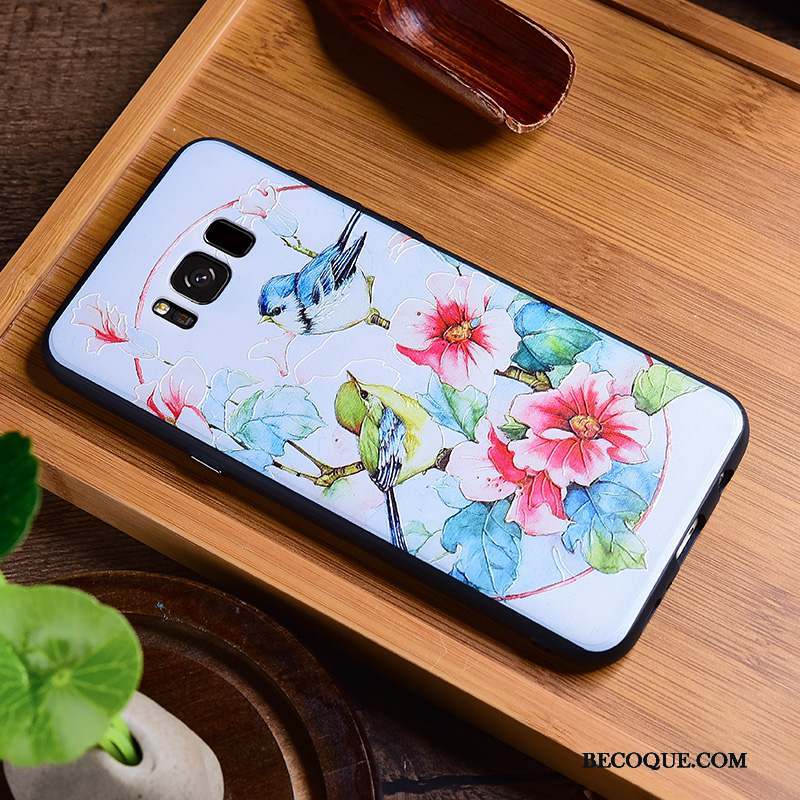 Samsung Galaxy S8+ Coque De Téléphone Vintage Tout Compris Style Chinois Gaufrage Multicolore