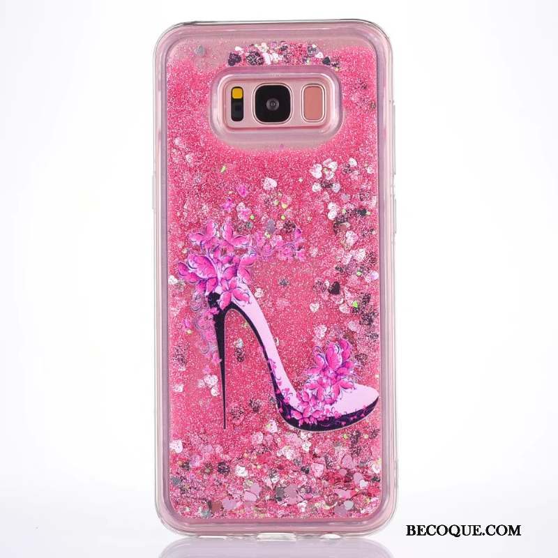 Samsung Galaxy S8+ Coque Tendance Quicksand Créatif Rose Dessin Animé Tout Compris