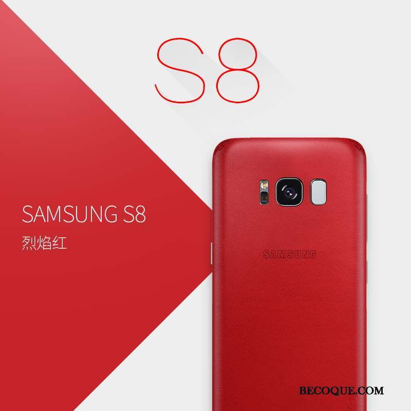 Samsung Galaxy S8 Coque Tout Compris Protection Rouge Très Mince Étui Créatif