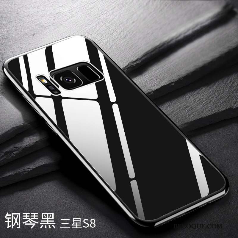 Samsung Galaxy S8 Coque Très Mince Protection Incassable Verre Tendance Noir