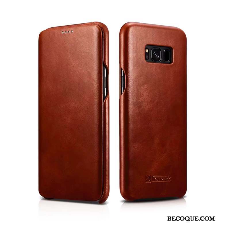 Samsung Galaxy S8 Cuir Véritable Étui En Cuir Coque De Téléphone Housse Mesh Protection