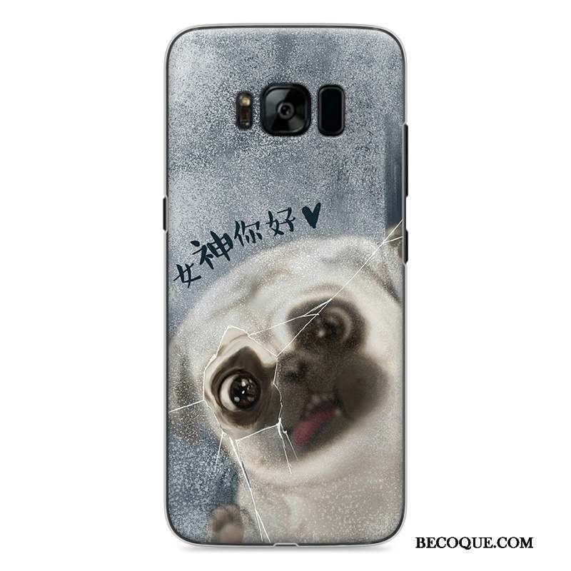 Samsung Galaxy S8 Dessin Animé Coque De Téléphone Peinture Charmant Gris Étui