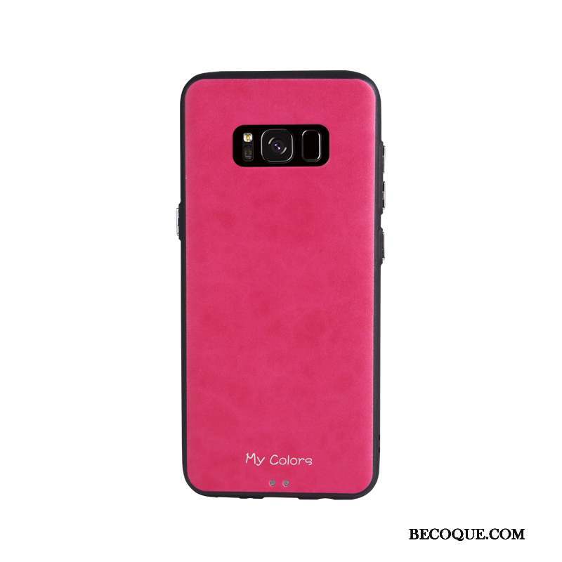 Samsung Galaxy S8 Fluide Doux Protection Similicuir Coque De Téléphone Étui Rouge