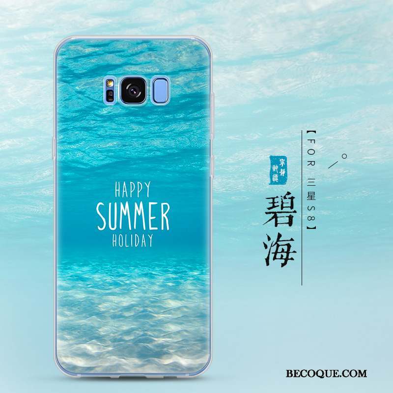 Samsung Galaxy S8 Incassable Silicone Bleu Coque De Téléphone Créatif Étui