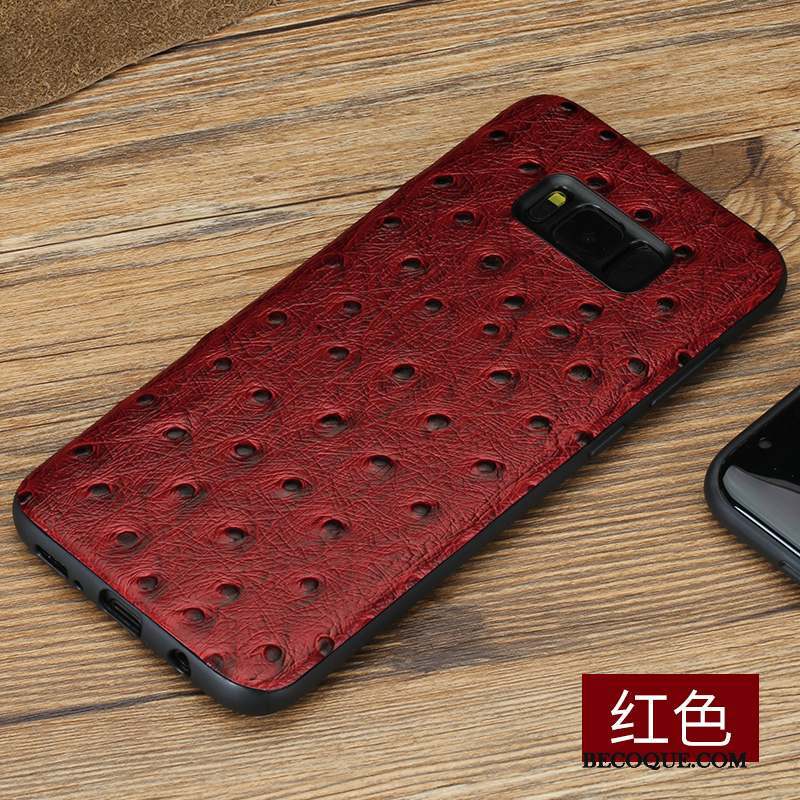 Samsung Galaxy S8 Incassable Étui En Cuir Rouge Coque De Téléphone Protection Tout Compris