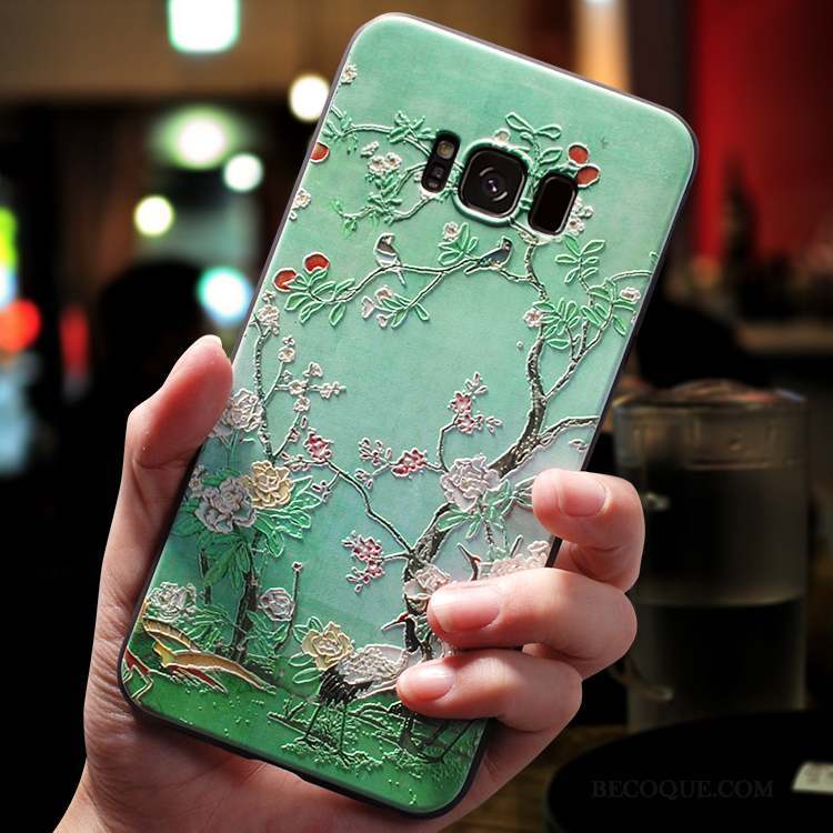 Samsung Galaxy S8+ Personnalité Vert Créatif Silicone Style Chinois Coque De Téléphone