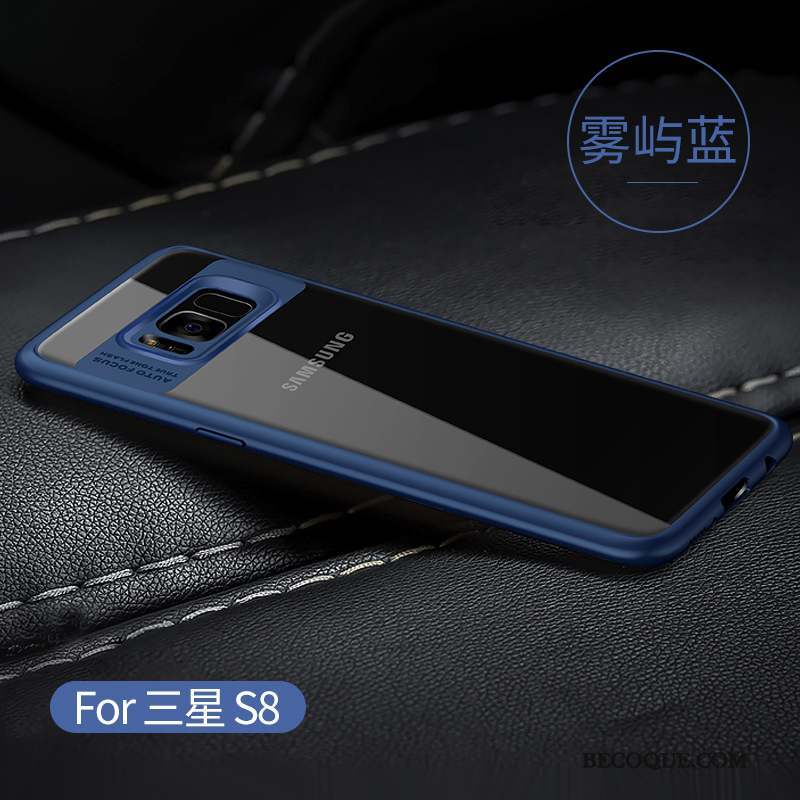 Samsung Galaxy S8 Protection Incassable Étui Transparent Bleu Coque De Téléphone