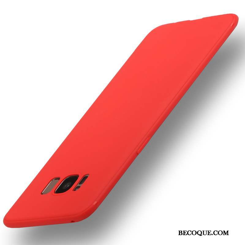 Samsung Galaxy S8 Protection Étui Rouge Coque De Téléphone Délavé En Daim Très Mince