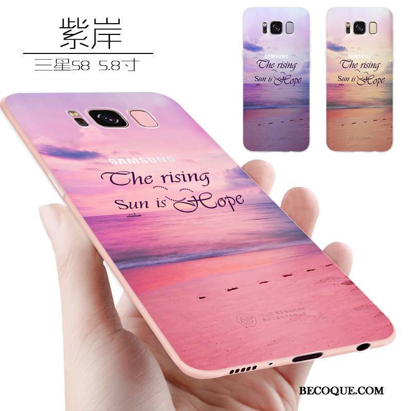 Samsung Galaxy S8 Silicone Rose Fluide Doux Tendance Incassable Coque De Téléphone