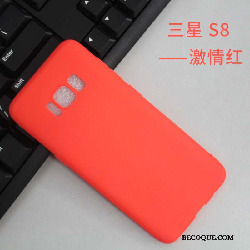 Samsung Galaxy S8 Tout Compris Très Mince Incassable Coque Silicone Rouge