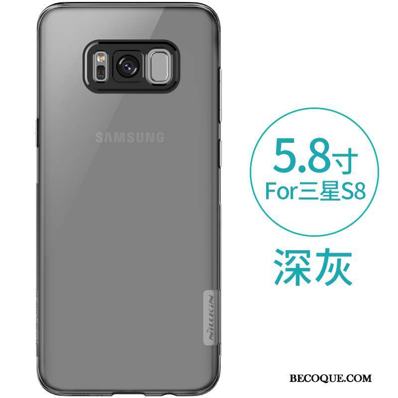 Samsung Galaxy S8 Étui Fluide Doux Coque Légères Gris Or