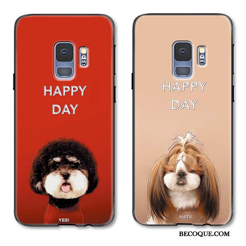 Samsung Galaxy S9+ Charmant Rouge Étui Dessin Animé Coque De Téléphone Peinture