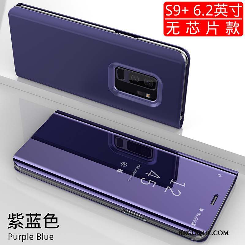 Samsung Galaxy S9+ Coque De Téléphone Étui Protection Incassable Violet Étui En Cuir