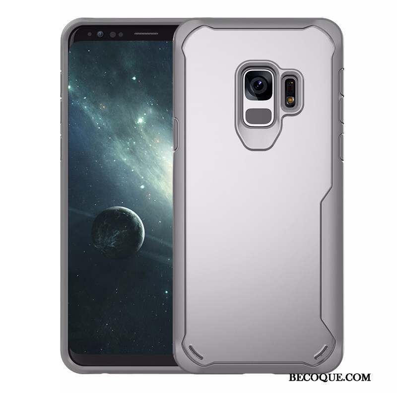 Samsung Galaxy S9+ Coque Protection Tout Compris Gris Business Transparent Fluide Doux