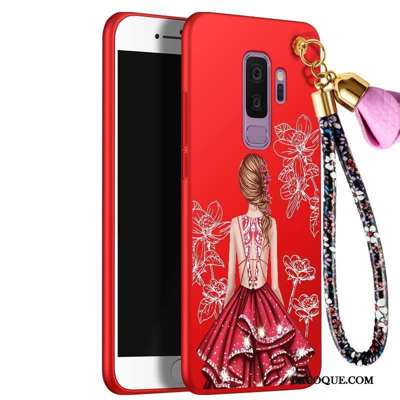 Samsung Galaxy S9+ Coque Tendance Incassable Étui Fluide Doux Protection Rouge