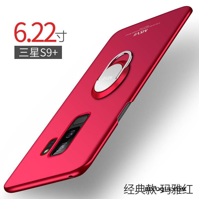 Samsung Galaxy S9+ Difficile Étui Coque De Téléphone Très Mince Rouge Délavé En Daim