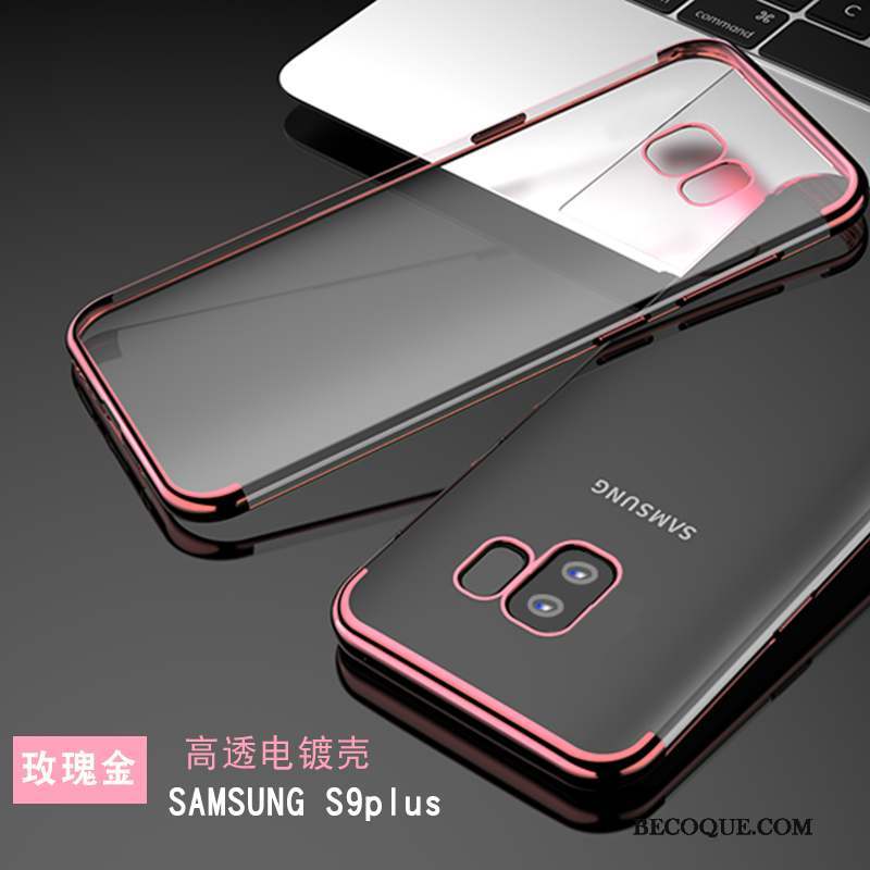 Samsung Galaxy S9+ Fluide Doux Coque De Téléphone Or Rose Très Mince Transparent