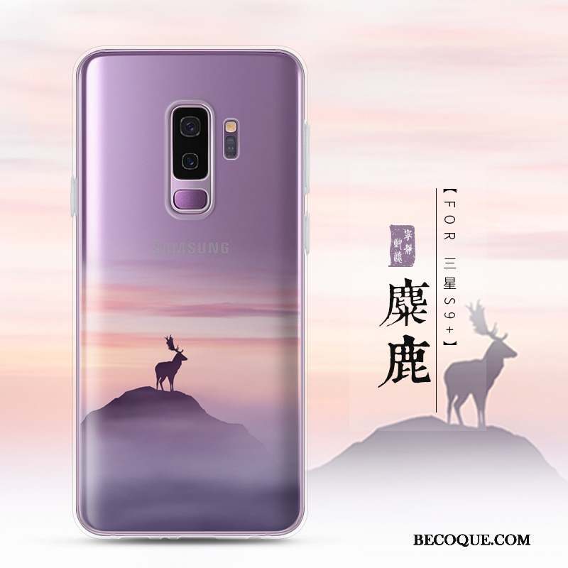 Samsung Galaxy S9+ Incassable Étui Protection Coque De Téléphone Silicone Violet