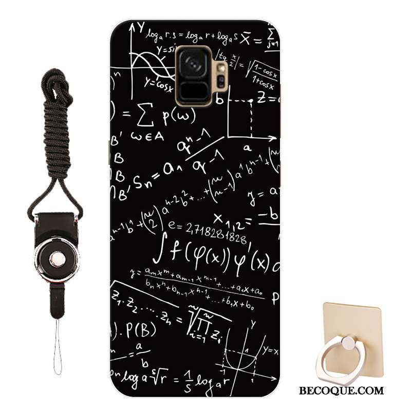 Samsung Galaxy S9 Noir Personnalité Créatif Coque Fluide Doux Personnalisé