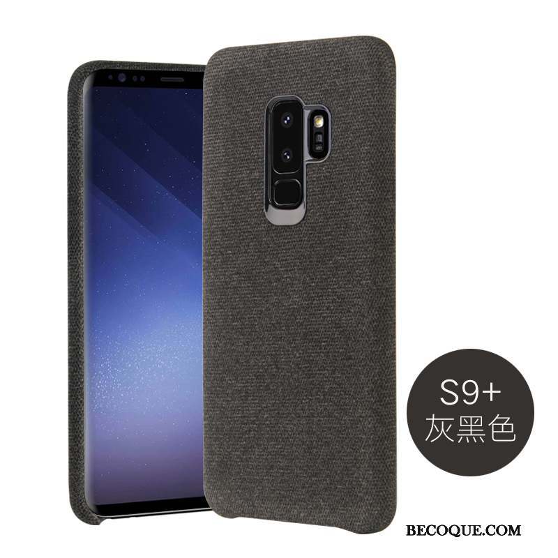 Samsung Galaxy S9+ Personnalité Business Gris Tissu Coque De Téléphone