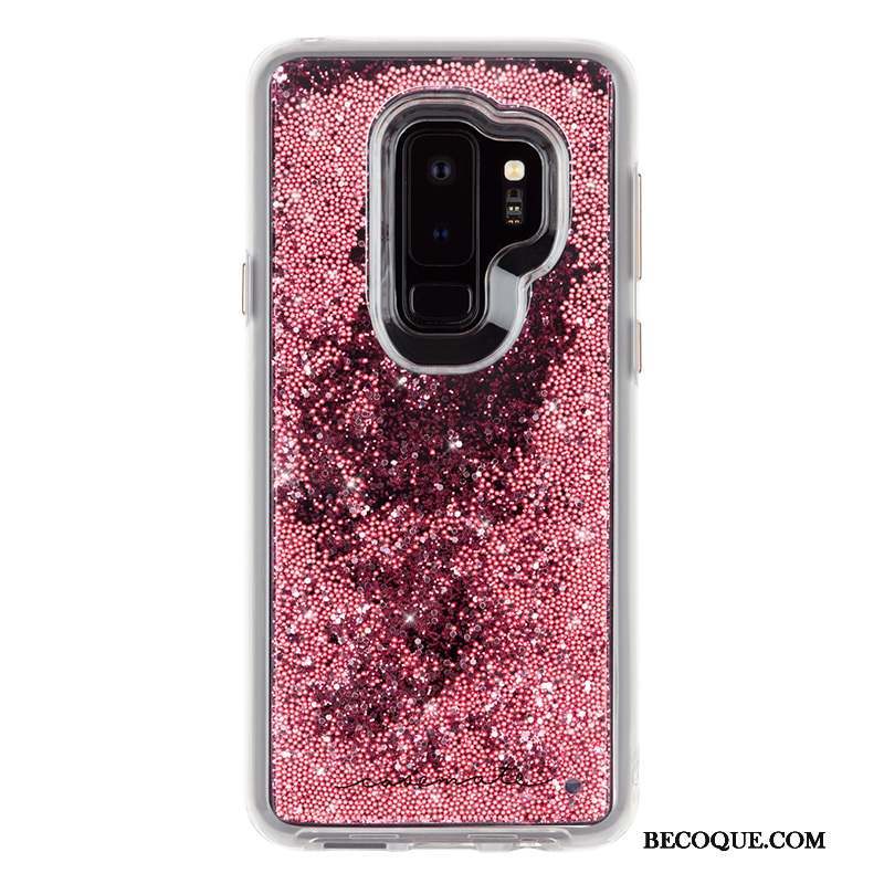 Samsung Galaxy S9 Quicksand Rose Incassable Liquide Étui Coque De Téléphone