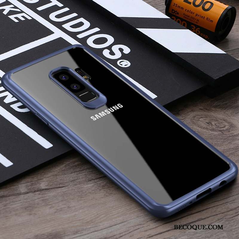 Samsung Galaxy S9+ Tout Compris Bleu Coque De Téléphone Tendance Étui Transparent