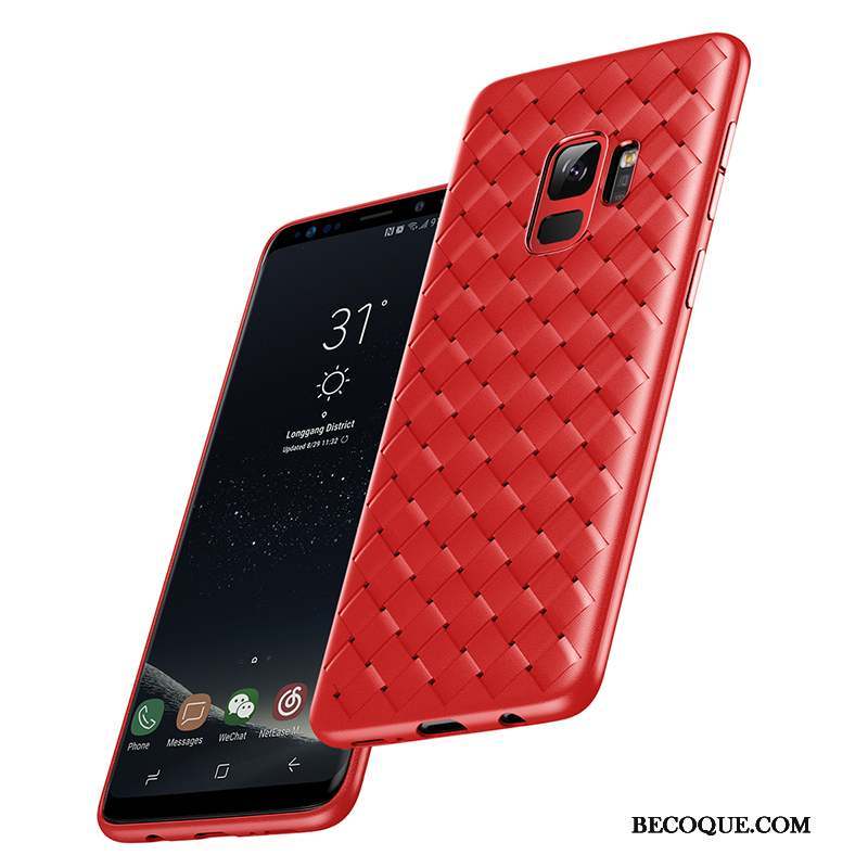 Samsung Galaxy S9 Tout Compris Silicone Étui Incassable Rouge Coque De Téléphone