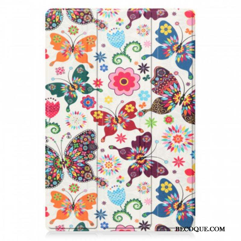 Smart Case Samsung Galaxy Tab A8 (2021) Renforcée Papillons et Fleurs