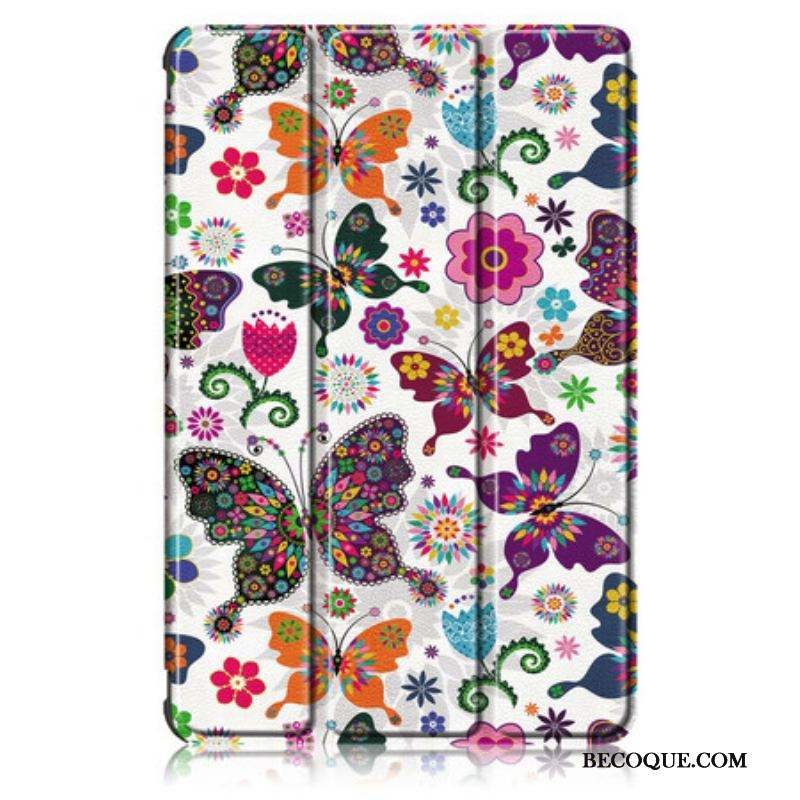 Smart Case Samsung Galaxy Tab S7 FE Renforcée Papillons et Fleurs