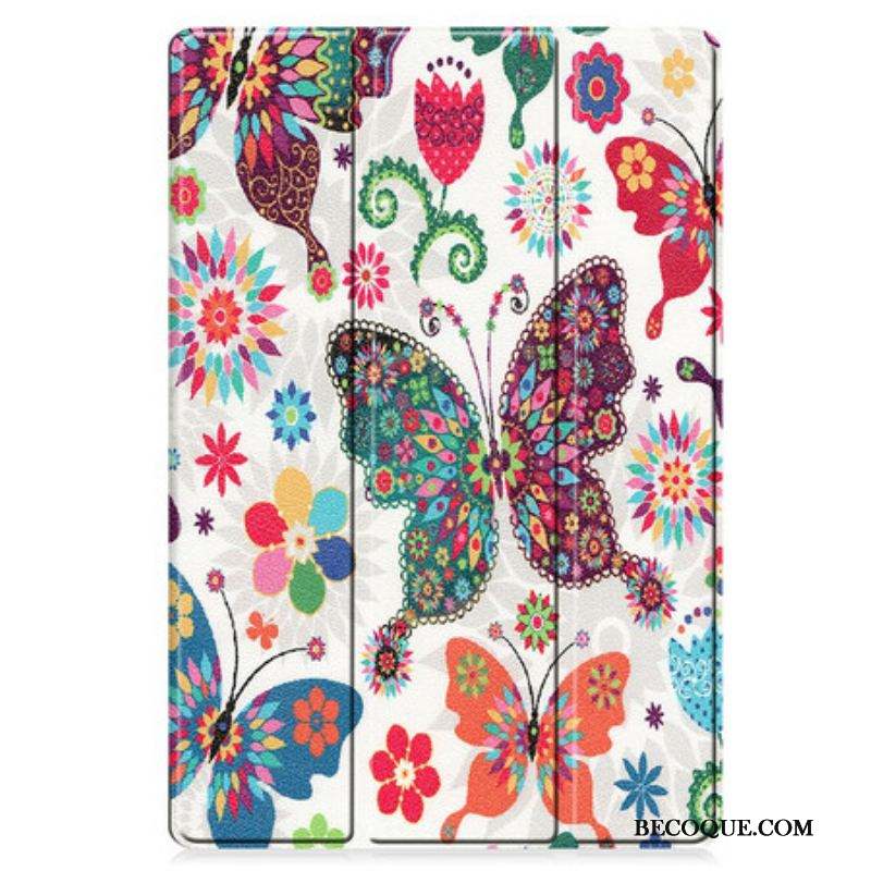 Smart Case Samsung Galaxy Tab S8 Plus / S7 Plus Renforcée Papillons et Fleurs