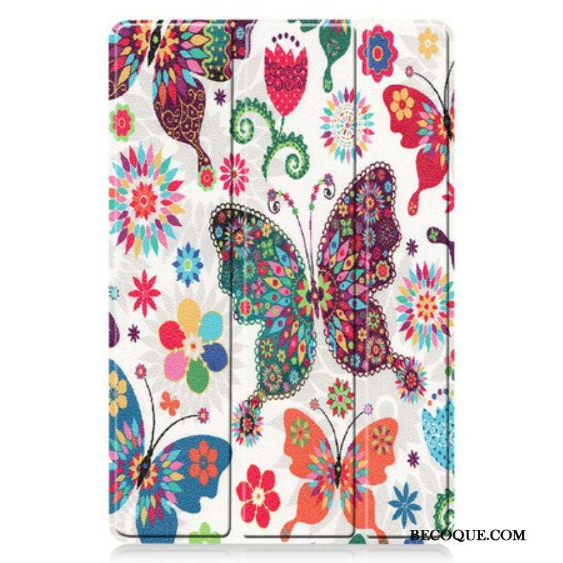 Smart Case Samsung Galaxy Tab S8 / Tab S7 Porte-Stylet Fleurs Vintage