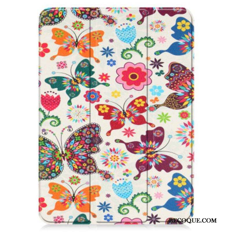 Smart Case iPad 10.9'' (2022) Renforcée Papillons et Fleurs