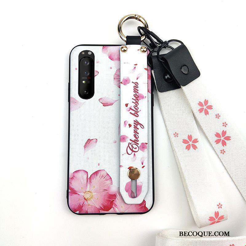 Sony Xperia 1 Ii Coque Rose Créatif Fleur Frais Fluide Doux Ornements Suspendus