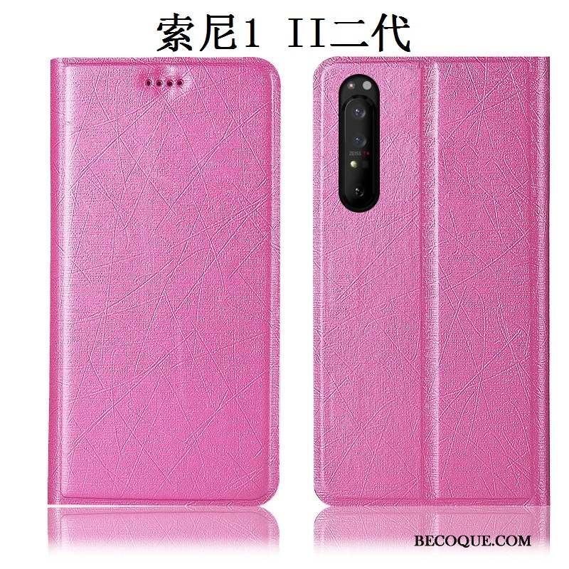 Sony Xperia 1 Ii Coque Rouge Housse Tout Compris Soie Étui Protection