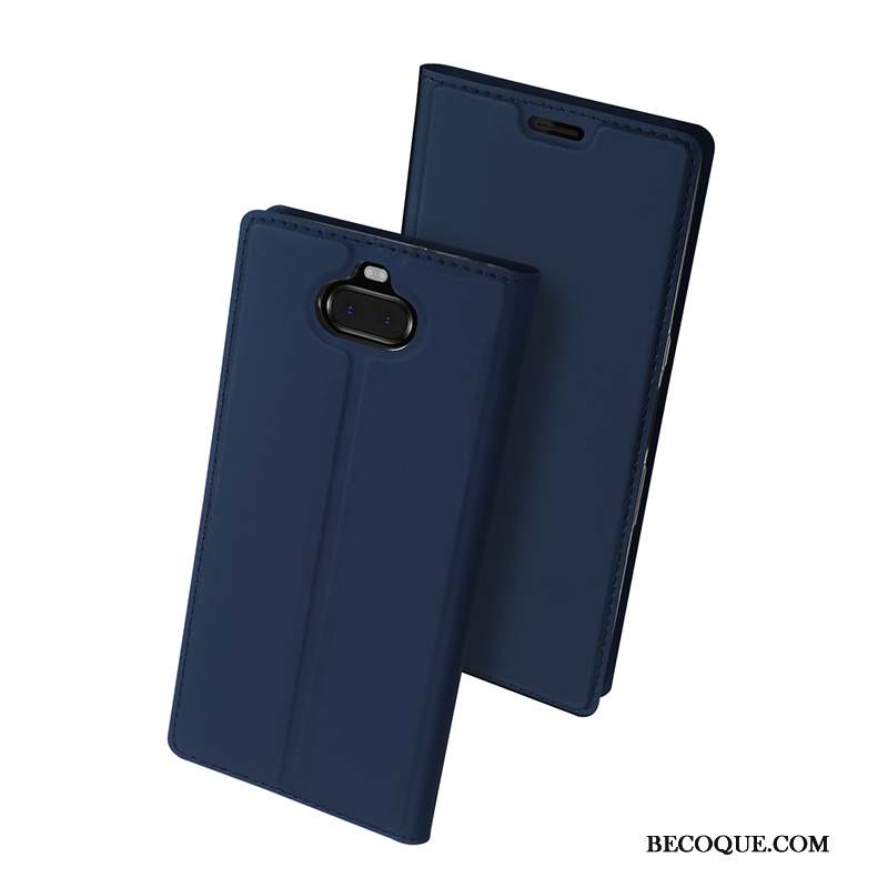 Sony Xperia 10 Coque De Téléphone Bleu Étui En Cuir Incassable Housse Protection